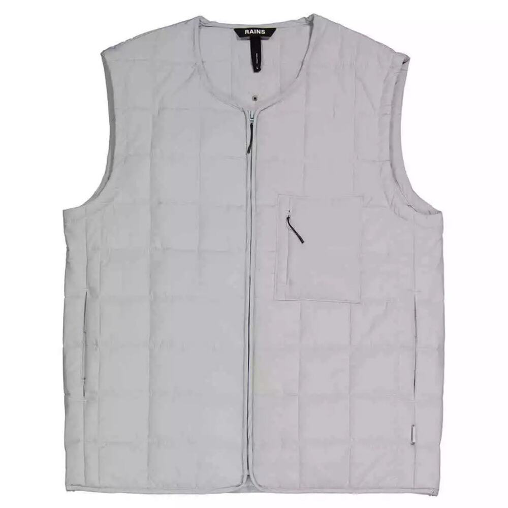 Rains Silver Gray Quilted Liner Vest XL Waterproof Rainproof Jacket Puffer Pad